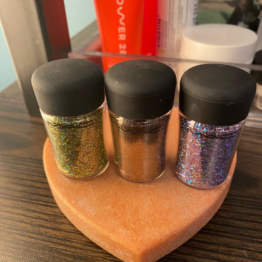 MAC Glitter: Gold Hologram, Bronze, Lavendar Hologram
